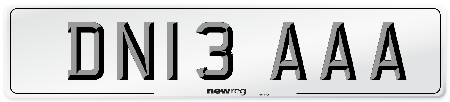DN13 AAA Number Plate from New Reg